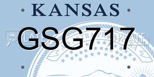GSG717 Kansas License Plate