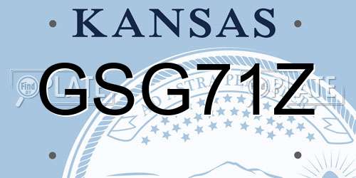 GSG71Z Kansas License Plate