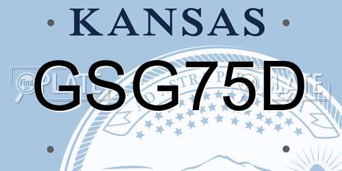 GSG75D Kansas License Plate