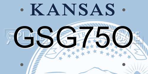 GSG75O Kansas License Plate