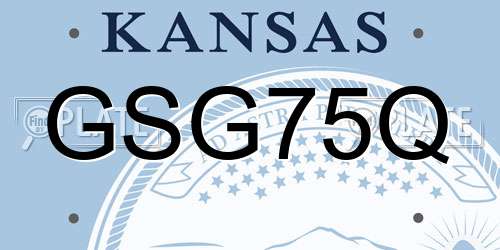GSG75Q Kansas License Plate