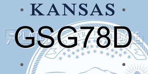 GSG78D Kansas License Plate