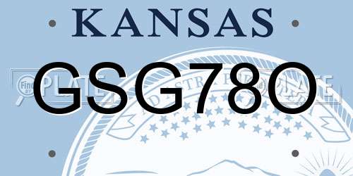 GSG78O Kansas License Plate