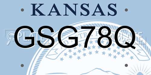 GSG78Q Kansas License Plate