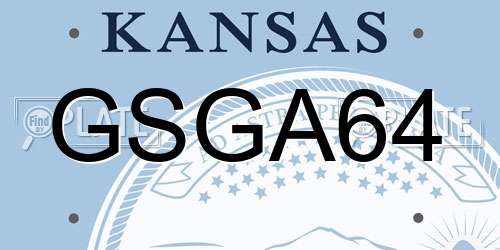 GSGA64 Kansas License Plate