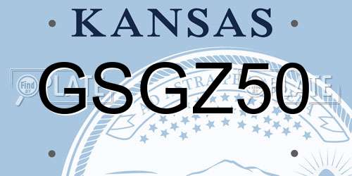 GSGZ50 Kansas License Plate