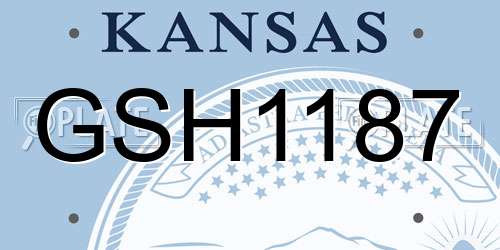 GSH1187 Kansas License Plate
