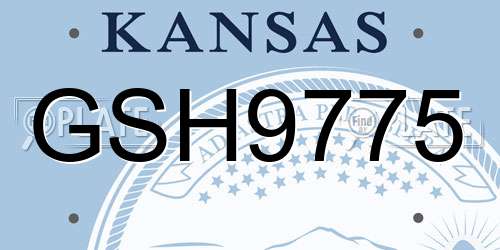 GSH9775 Kansas License Plate