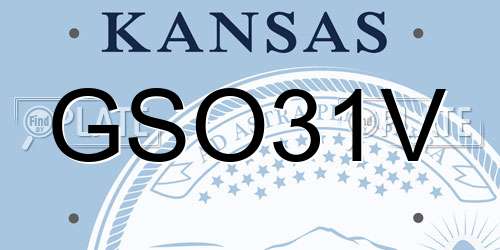 GSO31V Kansas License Plate