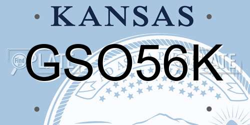 GSO56K Kansas License Plate