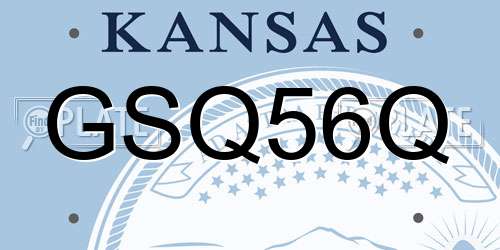 GSQ56Q Kansas License Plate
