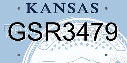 GSR3479 Kansas License Plate