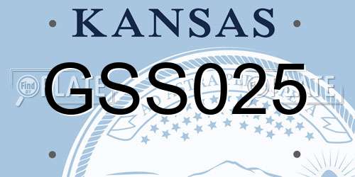 GSS025 Kansas License Plate