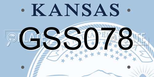 GSS078 Kansas License Plate