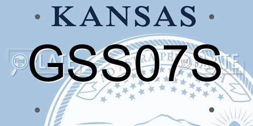 GSS07S Kansas License Plate