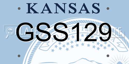 GSS129 Kansas License Plate