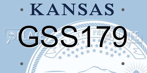 GSS179 Kansas License Plate