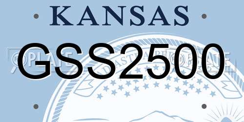 GSS2500 Kansas License Plate