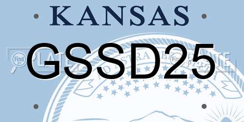 GSSD25 Kansas License Plate