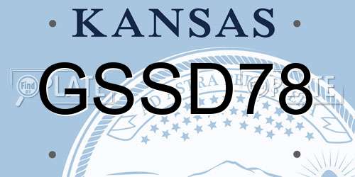 GSSD78 Kansas License Plate