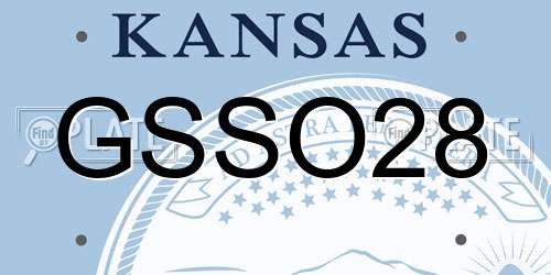 GSSO28 Kansas License Plate