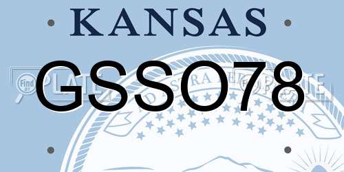 GSSO78 Kansas License Plate