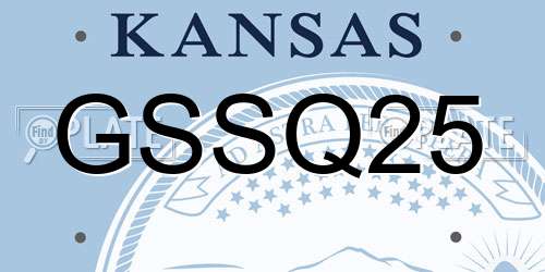 GSSQ25 Kansas License Plate