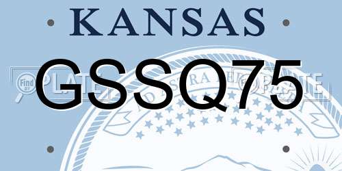 GSSQ75 Kansas License Plate