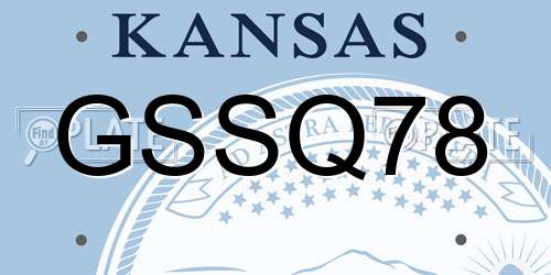 GSSQ78 Kansas License Plate