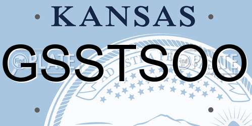 GSSTSOO Kansas License Plate
