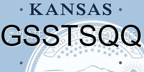 GSSTSQQ Kansas License Plate