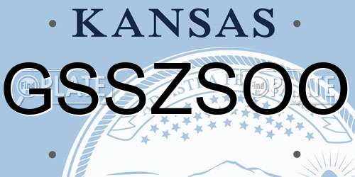 GSSZSOO Kansas License Plate