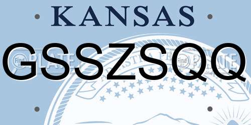 GSSZSQQ Kansas License Plate
