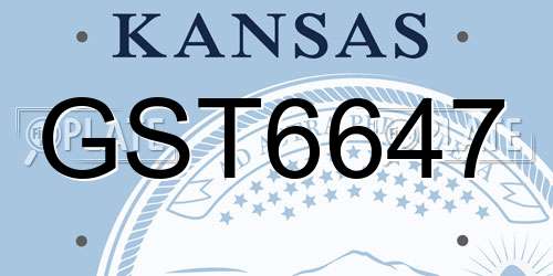 GST6647 Kansas License Plate