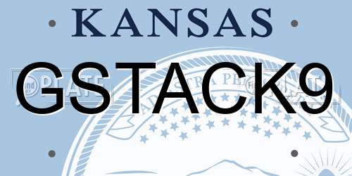 GSTACK9 Kansas License Plate