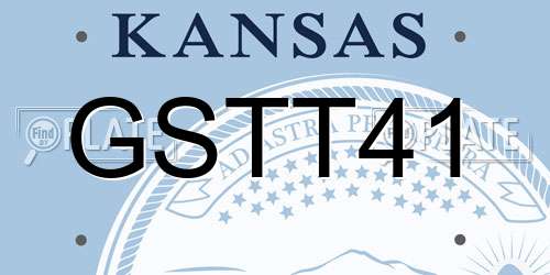 GSTT41 Kansas License Plate