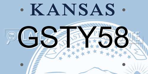 GSTY58 Kansas License Plate