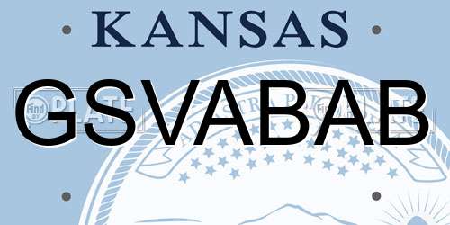 GSVABAB Kansas License Plate