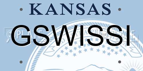 GSWISSI Kansas License Plate