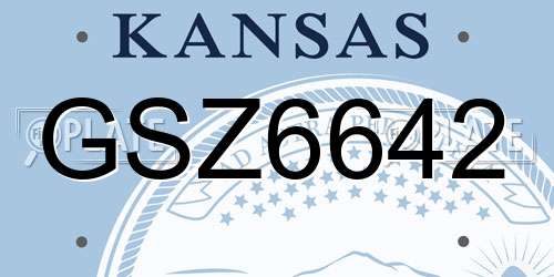 GSZ6642 Kansas License Plate