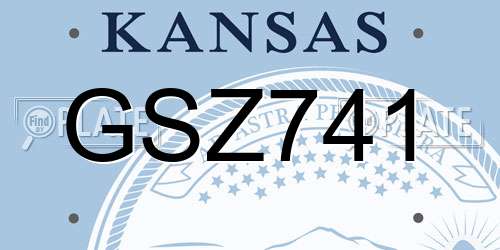 GSZ741 Kansas License Plate