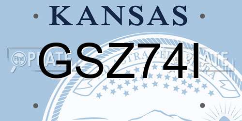 GSZ74I Kansas License Plate