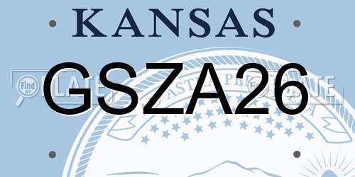 GSZA26 Kansas License Plate