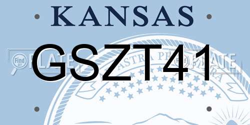 GSZT41 Kansas License Plate