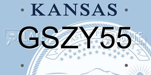 GSZY55 Kansas License Plate
