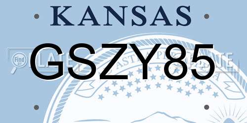 GSZY85 Kansas License Plate
