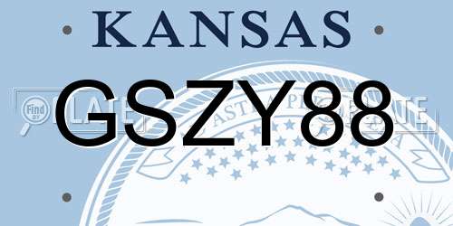 GSZY88 Kansas License Plate