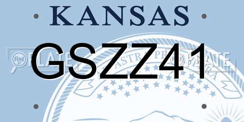 GSZZ41 Kansas License Plate