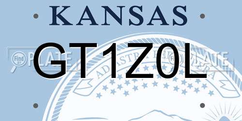 GT1Z0L Kansas License Plate