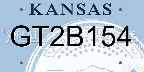 GT2B154 Kansas License Plate